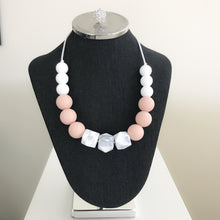 Blush/Marble Center Teething Necklace (Mommy and Me Set)