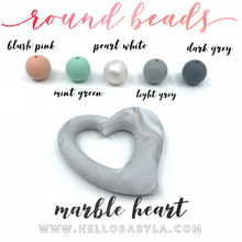 Custom Marble Heart Freezable Silicone Teether (Pick your own colors!)