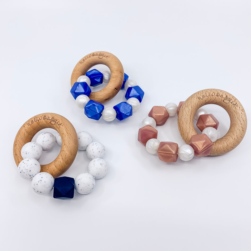 Single Wood Ring/Silicone Teether Summer Sale
