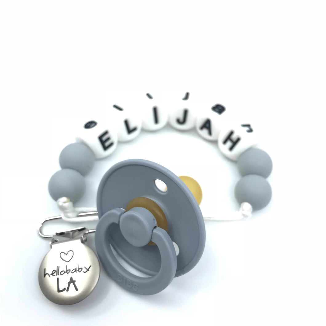 Personalized and Custom Pacifier Clip/Teething Leash – hellobabyLA, LLC