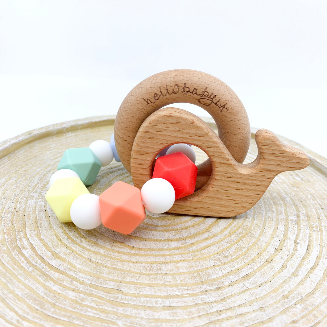 Rainbow Baby Animal Teether Rattle – hellobabyLA, LLC