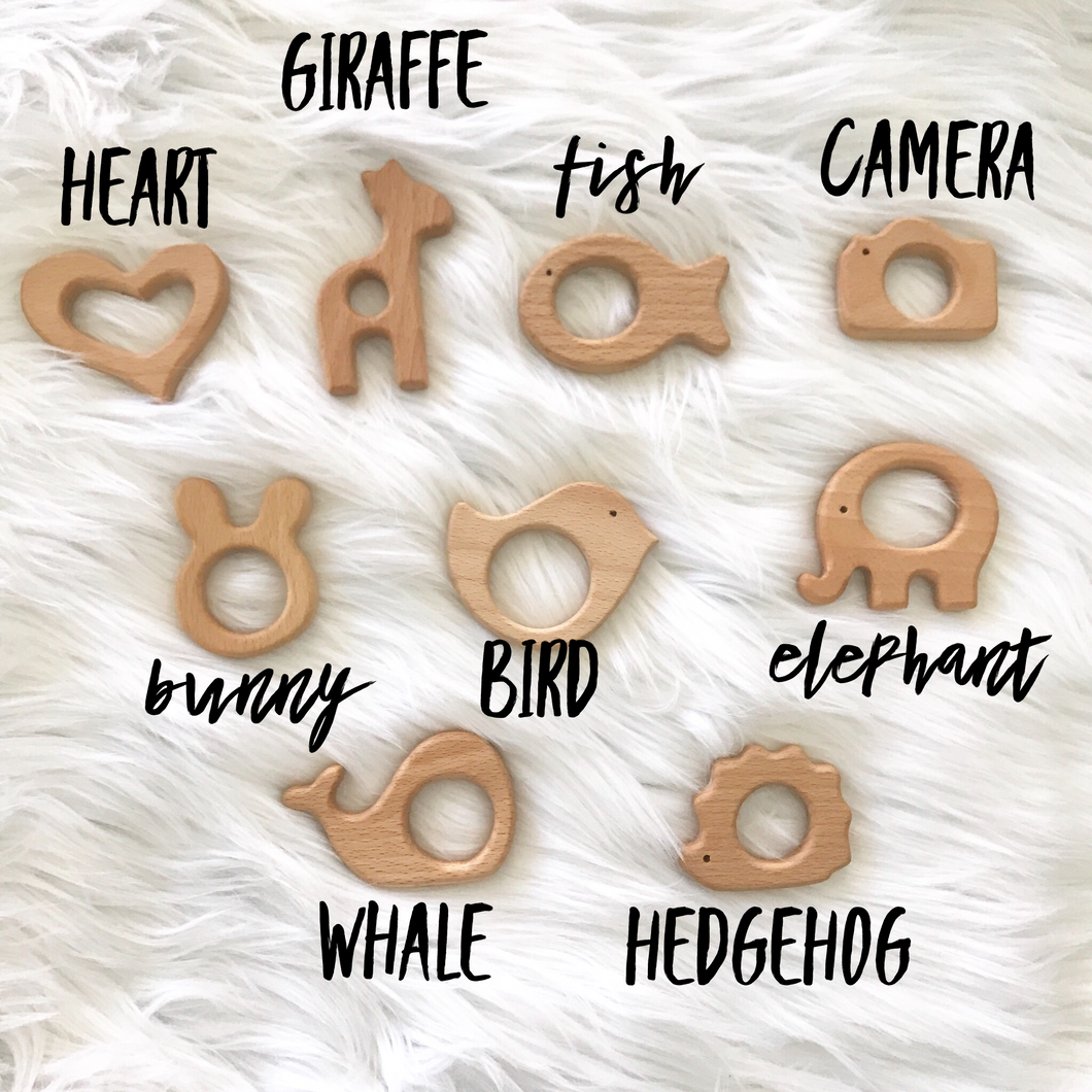 Wooden online animal teether