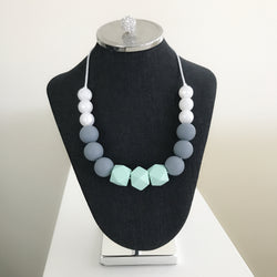 Mint/Grey Teething Necklace